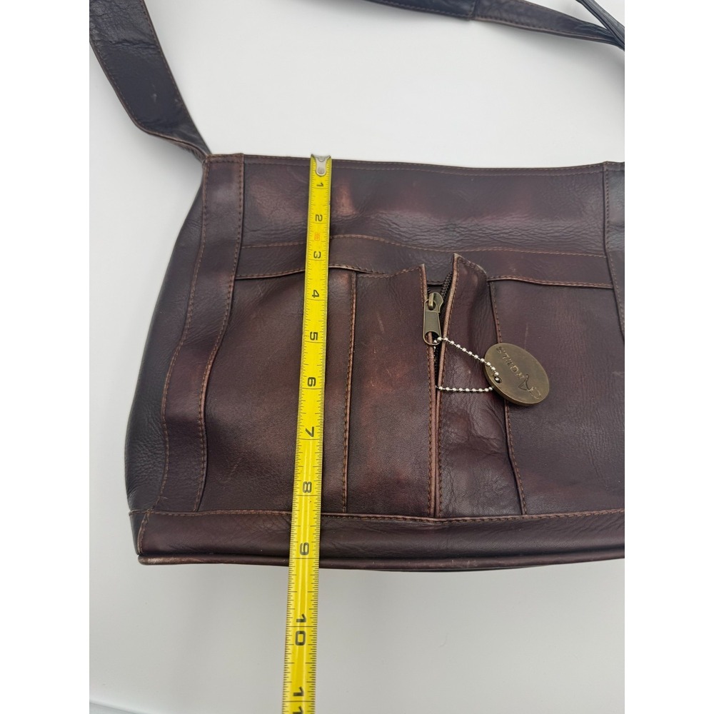 American Angel Women's Handbag Brown Leather Medallion‎ Charm Shoulder Bag - Picture 7 of 11